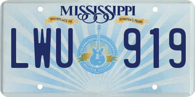 MS license plate LWU919