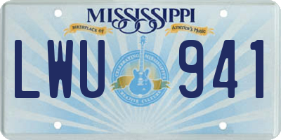 MS license plate LWU941