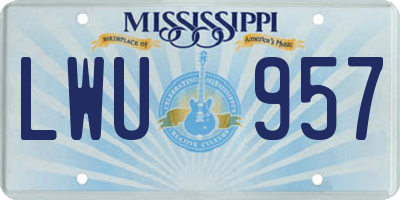 MS license plate LWU957