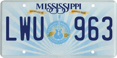 MS license plate LWU963