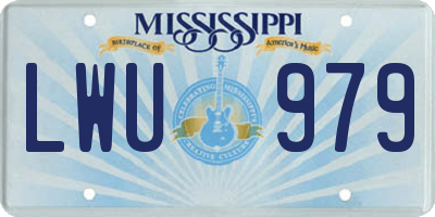 MS license plate LWU979