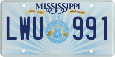 MS license plate LWU991