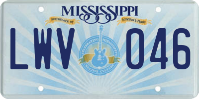 MS license plate LWV046