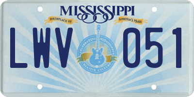 MS license plate LWV051