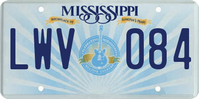 MS license plate LWV084