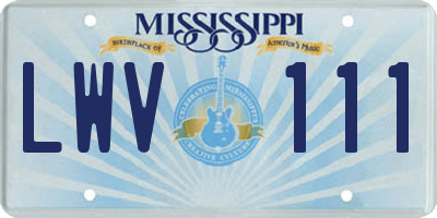 MS license plate LWV111
