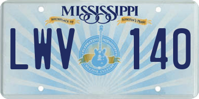 MS license plate LWV140