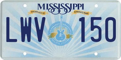 MS license plate LWV150