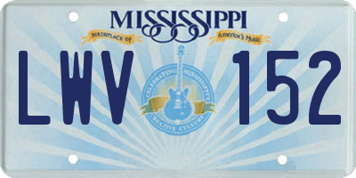MS license plate LWV152