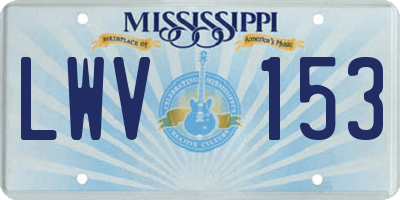 MS license plate LWV153