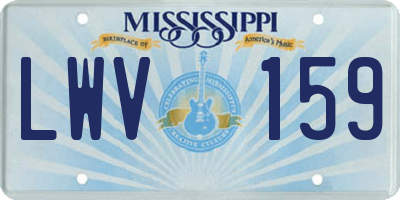 MS license plate LWV159