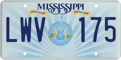 MS license plate LWV175