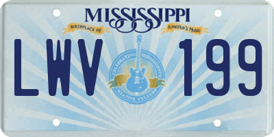 MS license plate LWV199