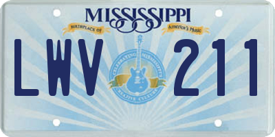 MS license plate LWV211