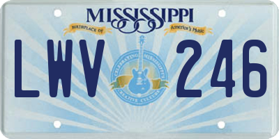 MS license plate LWV246