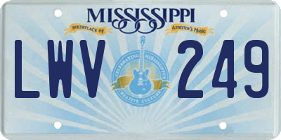 MS license plate LWV249
