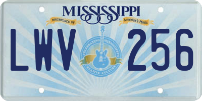 MS license plate LWV256