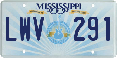 MS license plate LWV291