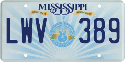 MS license plate LWV389