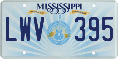 MS license plate LWV395