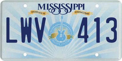 MS license plate LWV413