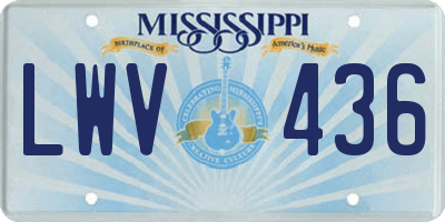 MS license plate LWV436