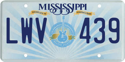 MS license plate LWV439