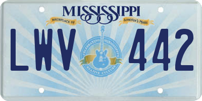 MS license plate LWV442