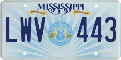 MS license plate LWV443