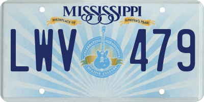 MS license plate LWV479