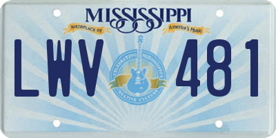 MS license plate LWV481
