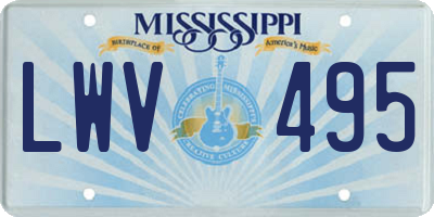 MS license plate LWV495