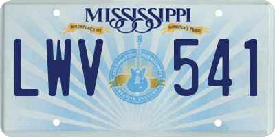 MS license plate LWV541