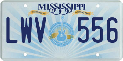 MS license plate LWV556