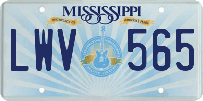 MS license plate LWV565