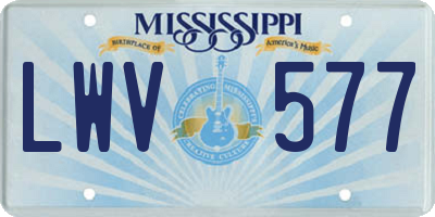 MS license plate LWV577
