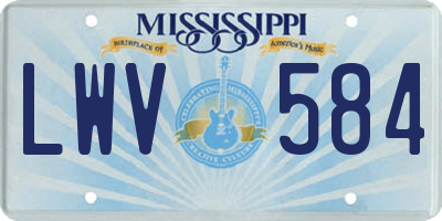 MS license plate LWV584