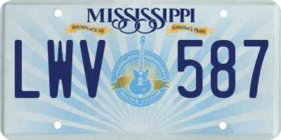 MS license plate LWV587