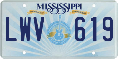 MS license plate LWV619