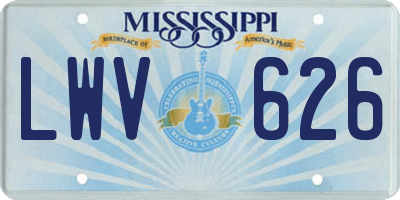 MS license plate LWV626