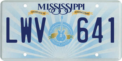 MS license plate LWV641