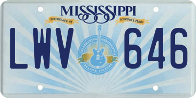 MS license plate LWV646