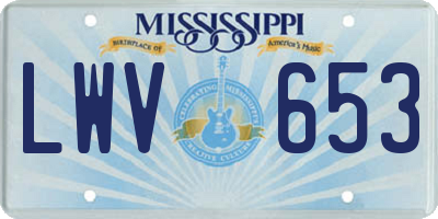 MS license plate LWV653