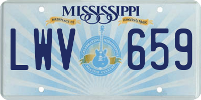 MS license plate LWV659