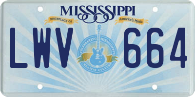 MS license plate LWV664