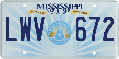 MS license plate LWV672