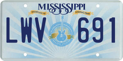 MS license plate LWV691