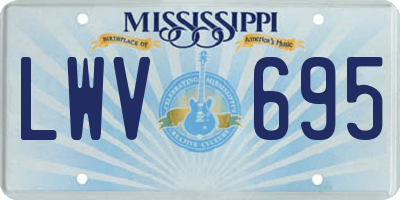 MS license plate LWV695