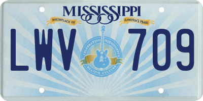 MS license plate LWV709