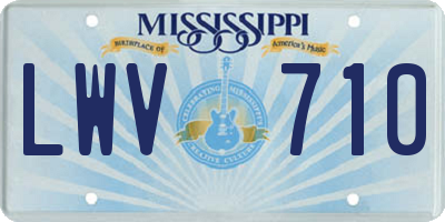 MS license plate LWV710